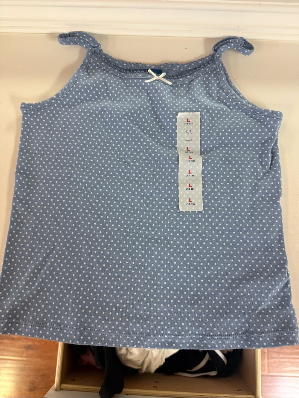 Old Navy Light Blue Polka Dot Girls' Cami Tank Top